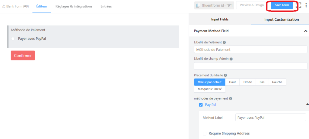 Ajouter Paiement PayPal avec Fluent Forms 4