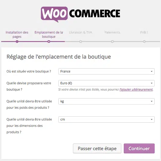 Configurer WooCommerce 3