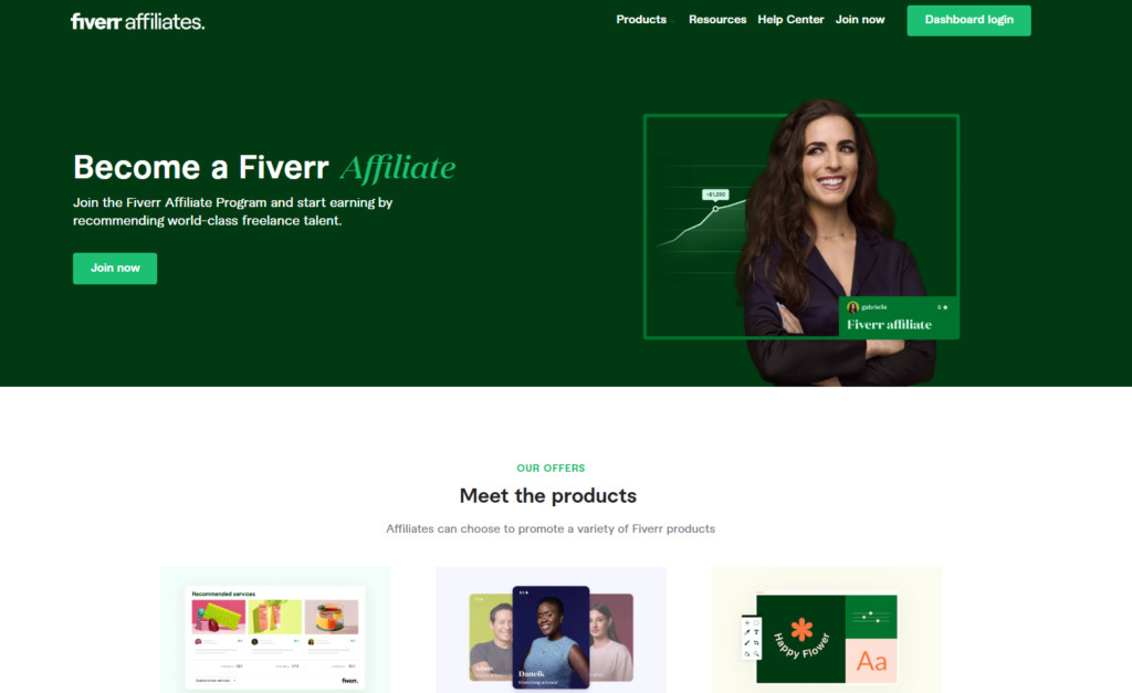 plateformes d'affiliation marketing - Fiverr Affiliates
