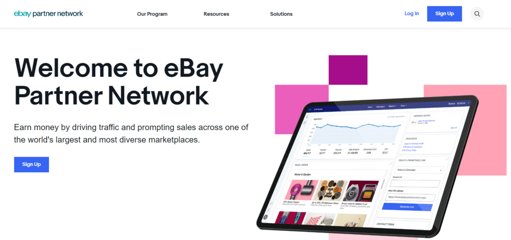 plateformes d'affiliation marketing - eBay Partner Network
